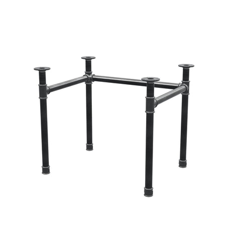 Piètement de bureau, châssis en U, fonte et acier Ø 42 mm, 86 × 66 cm, hauteur 70 cm