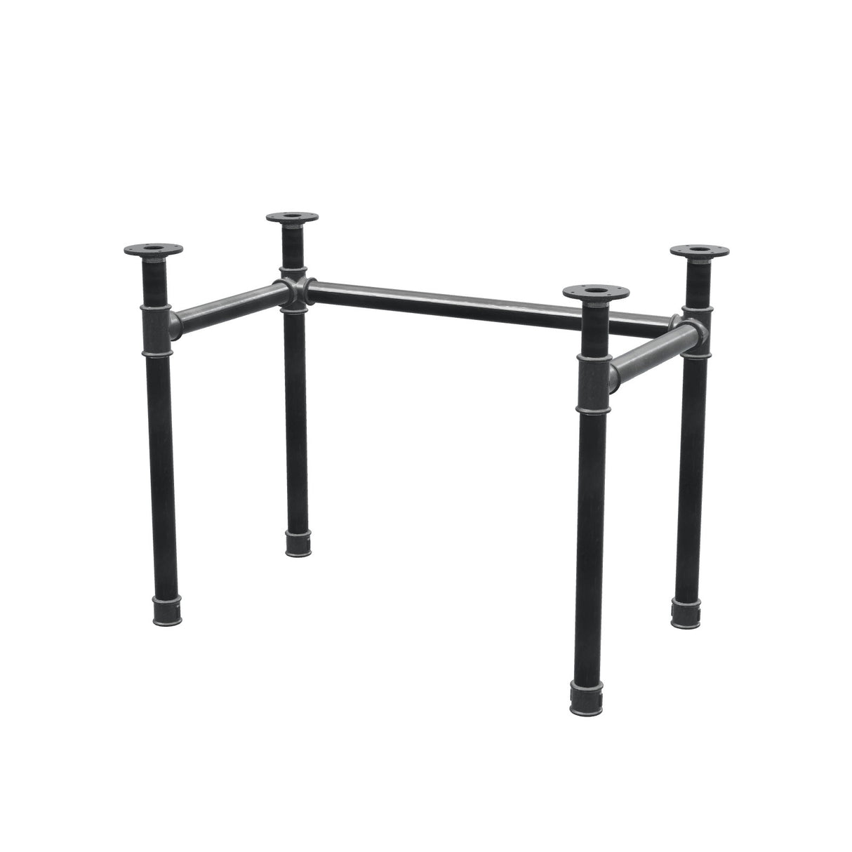 Piètement de bureau, châssis en U, fonte et acier Ø 42 mm, 96 × 56 cm, hauteur 70 cm