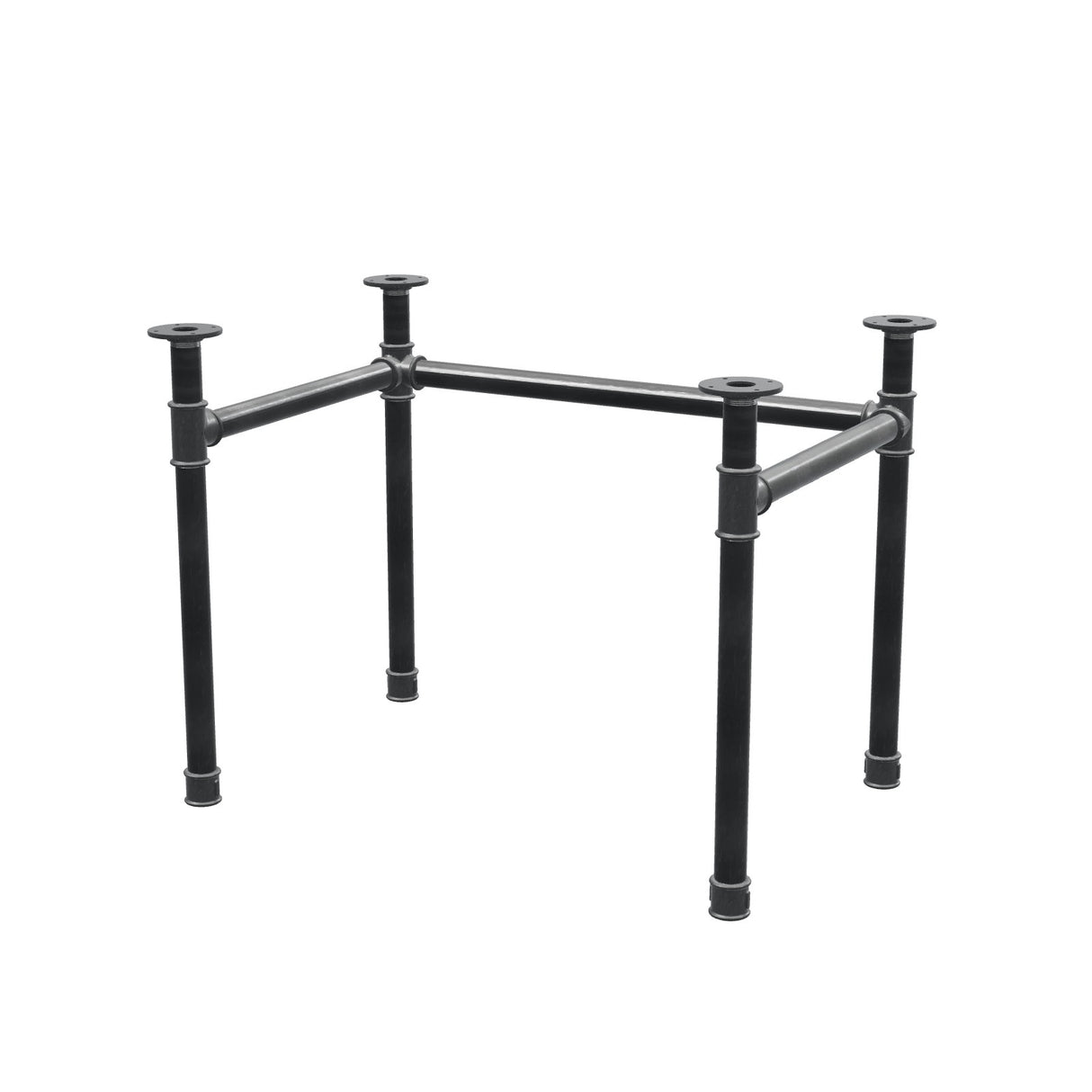 Piètement de bureau, châssis en U, fonte et acier Ø 42 mm, 96 × 66 cm, hauteur 70 cm