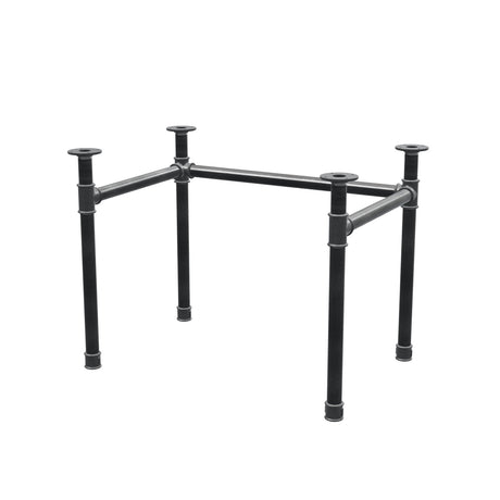 Piètement de bureau, châssis en U, fonte et acier Ø 42 mm, 96 × 66 cm, hauteur 70 cm