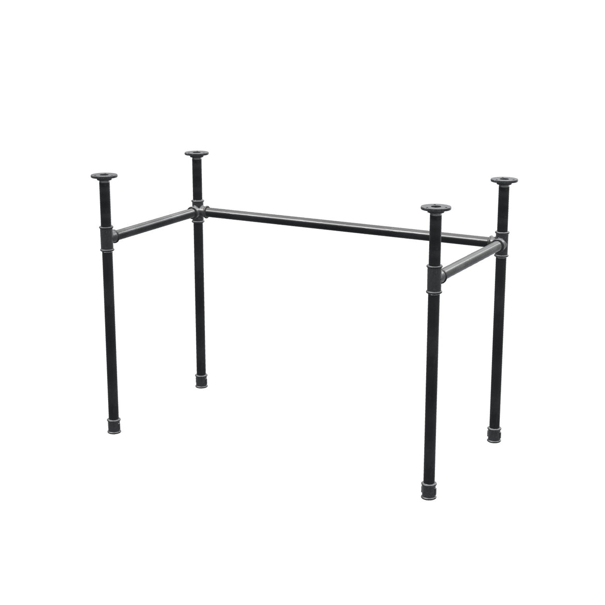 Piètement de bureau, châssis en U, fonte et acier Ø 27 mm, 101 × 51 cm, hauteur 71 cm