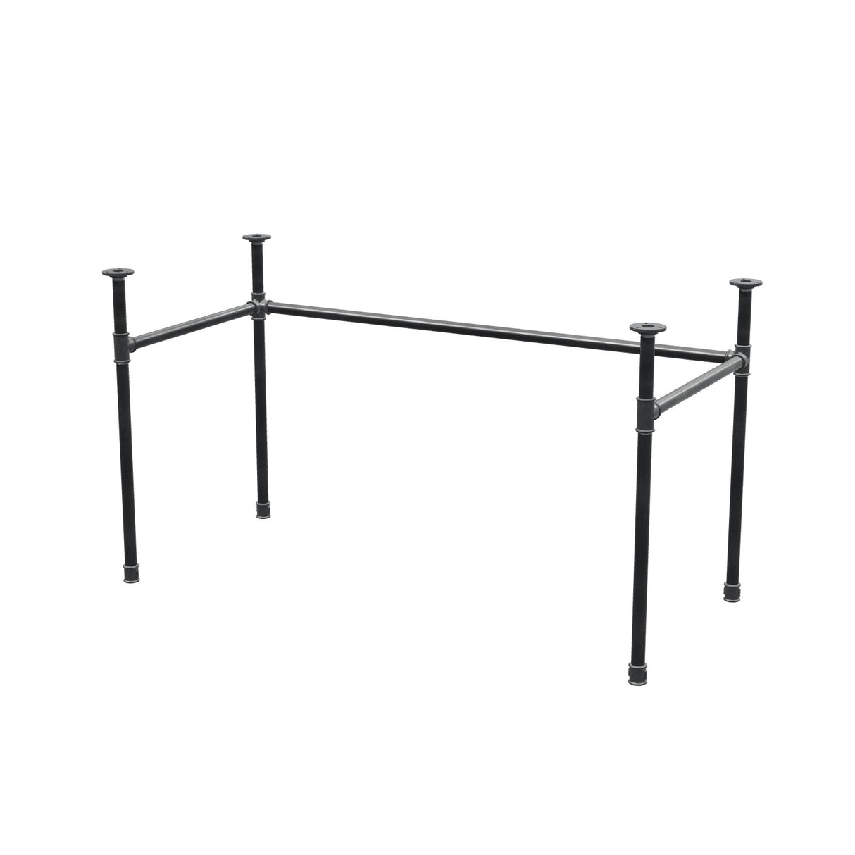 Piètement de bureau, châssis en U, fonte et acier Ø 27 mm, 131 × 61 cm, hauteur 71 cm