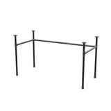 Piètement de bureau, châssis en U, fonte et acier Ø 27 mm, 131 × 61 cm, hauteur 71 cm