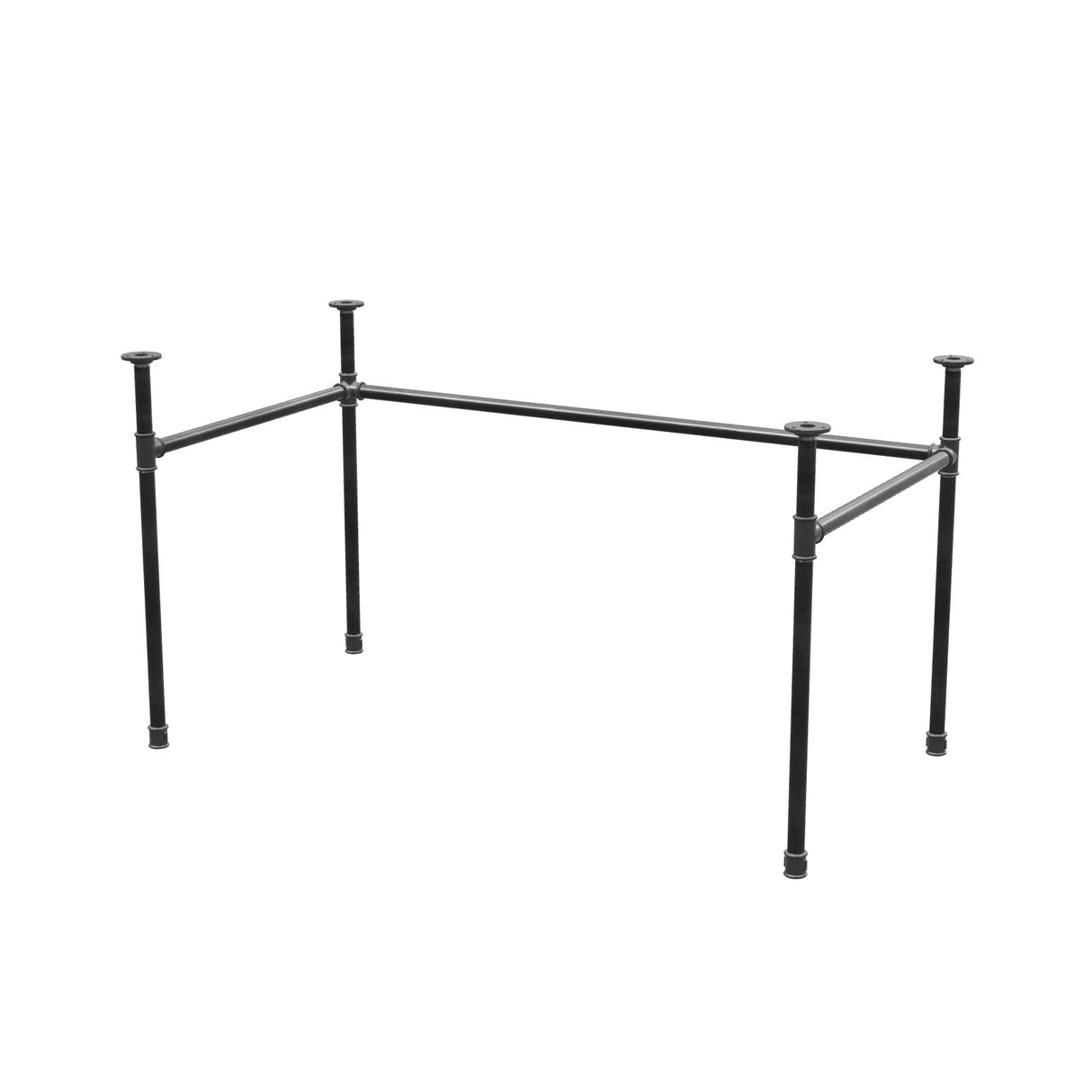 Piètement de bureau, châssis en U, fonte et acier Ø 27 mm, 131 × 71 cm, hauteur 71 cm
