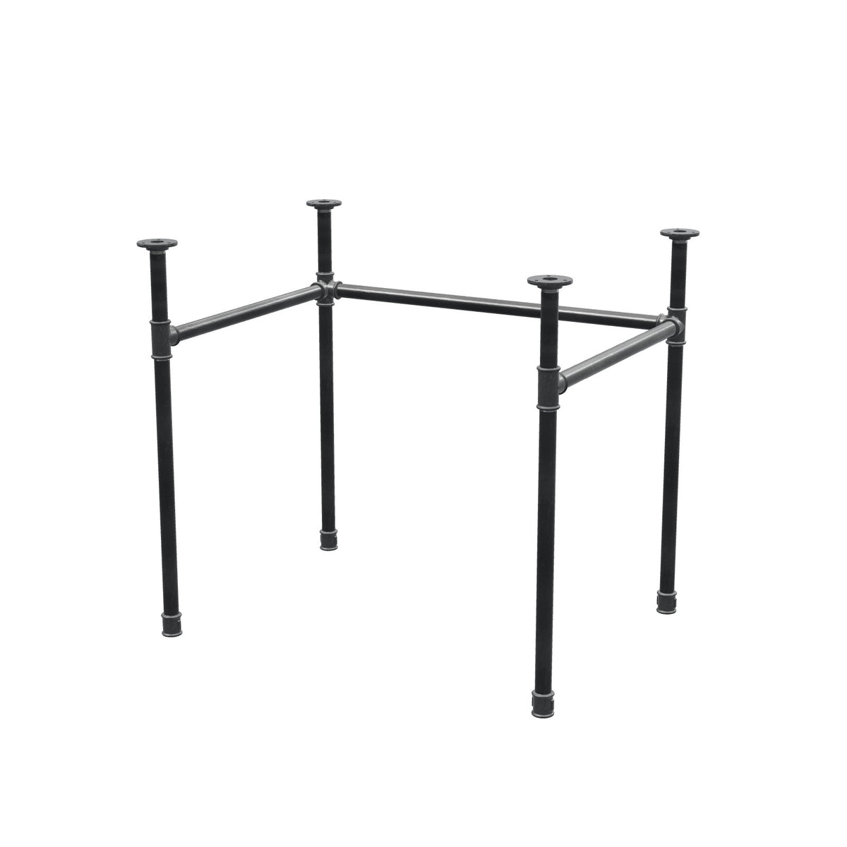 Piètement de bureau, châssis en U, fonte et acier Ø 27 mm, 81 × 61 cm, hauteur 71 cm