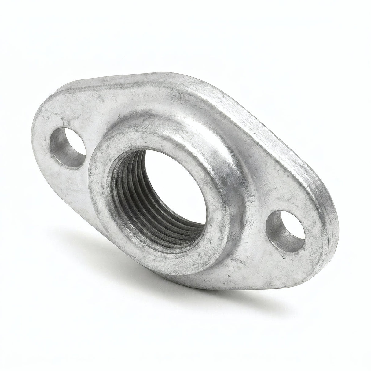 Platine ovale 2 trous fonte galvanisée - photo produit fond blanc 4