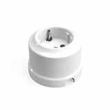 Prise murale en porcelaine — Schuko 2P+T 16 A / Blanc