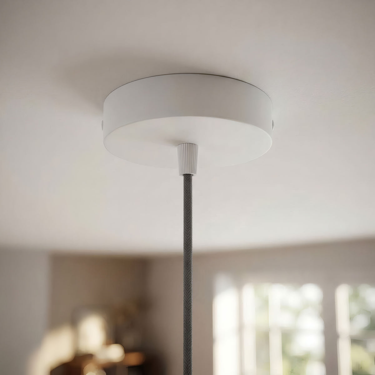 Rosace cylindrique en métal, Ø 120 mm — Conique thermoplastique / Blanc mat