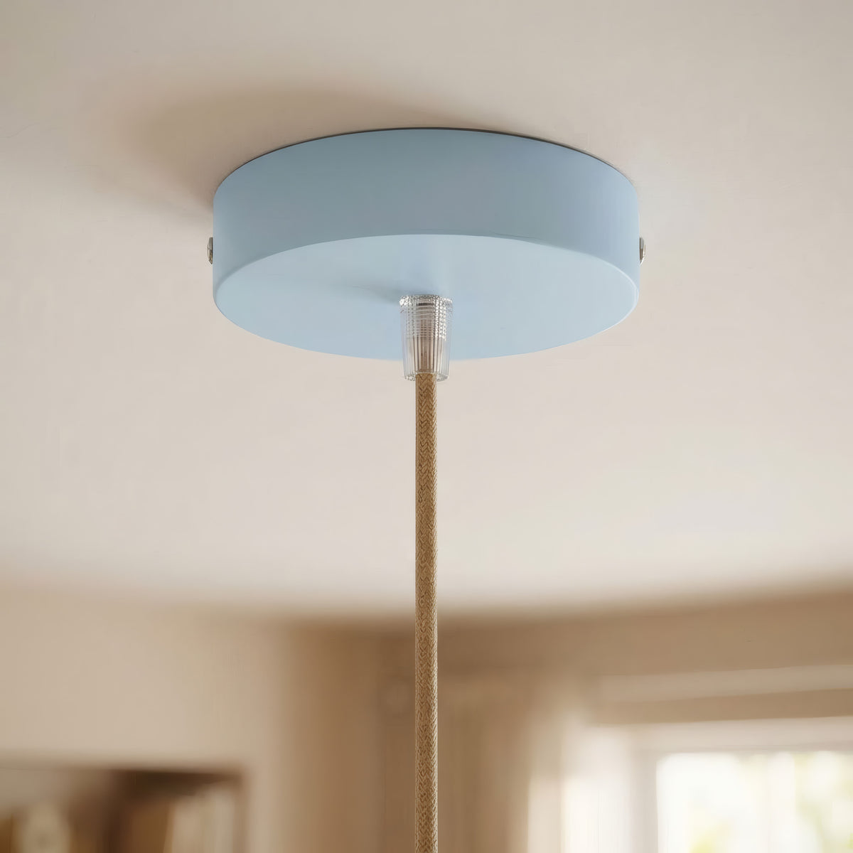 Rosace cylindrique en métal, Ø 120 mm — Conique thermoplastique / Bleu ciel