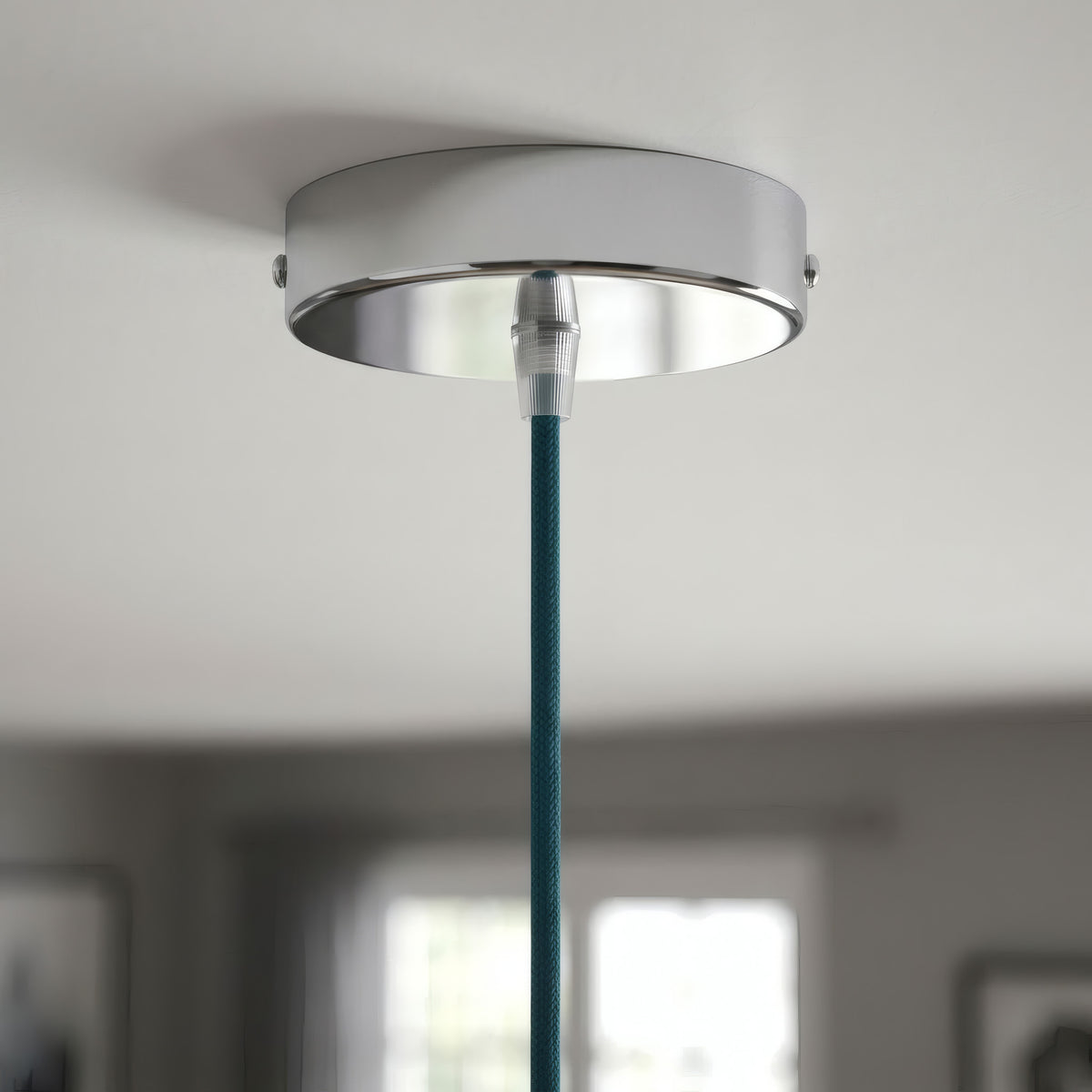 Rosace cylindrique en métal, Ø 120 mm — Conique thermoplastique / Chromé
