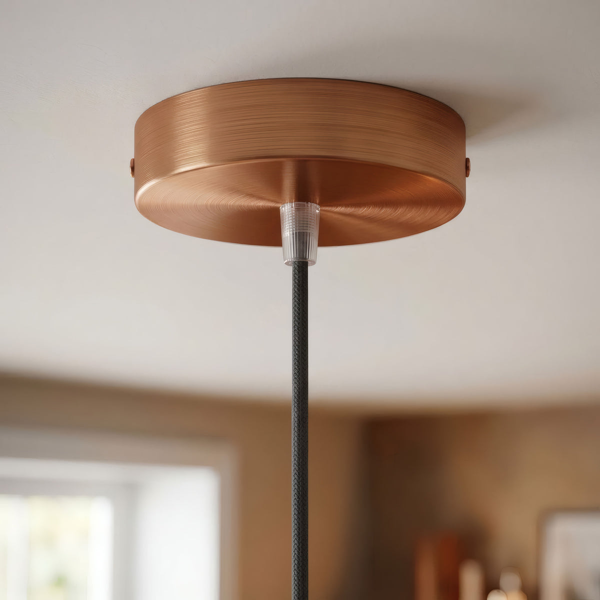 Rosace cylindrique en métal, Ø 120 mm — Conique thermoplastique / Cuivre satiné