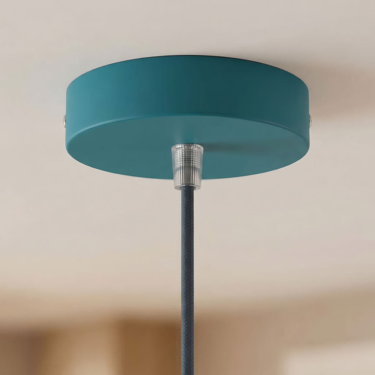 Rosace cylindrique en métal, Ø 120 mm — Conique thermoplastique / Bleu pétrole