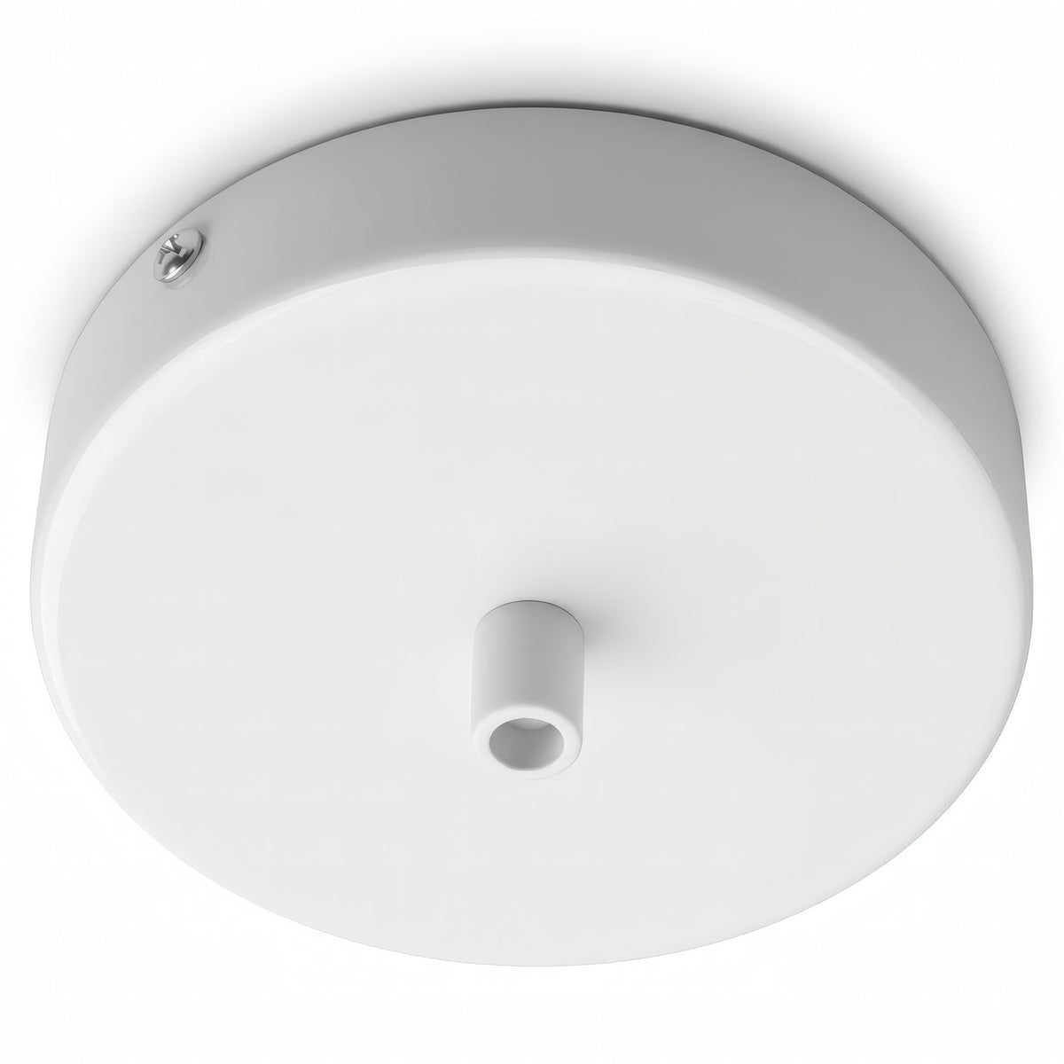 Rosace cylindrique en métal, Ø 120 mm — Cylindrique métal / Blanc brillant