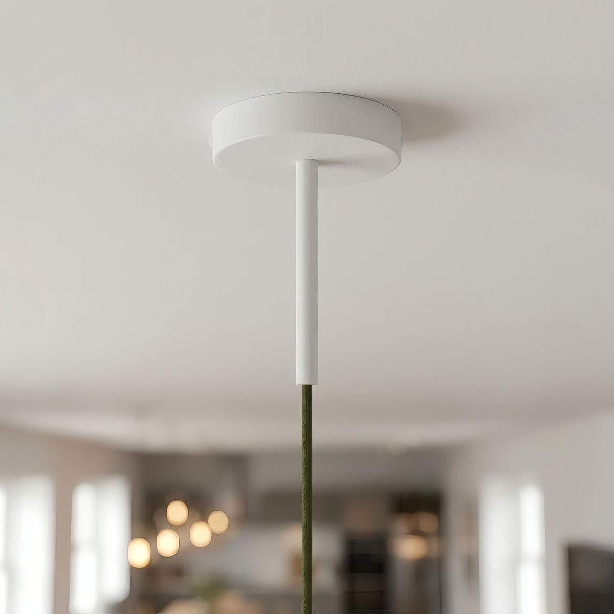 Rosace cylindrique en métal avec serre-câble de 15 cm — Blanc mat