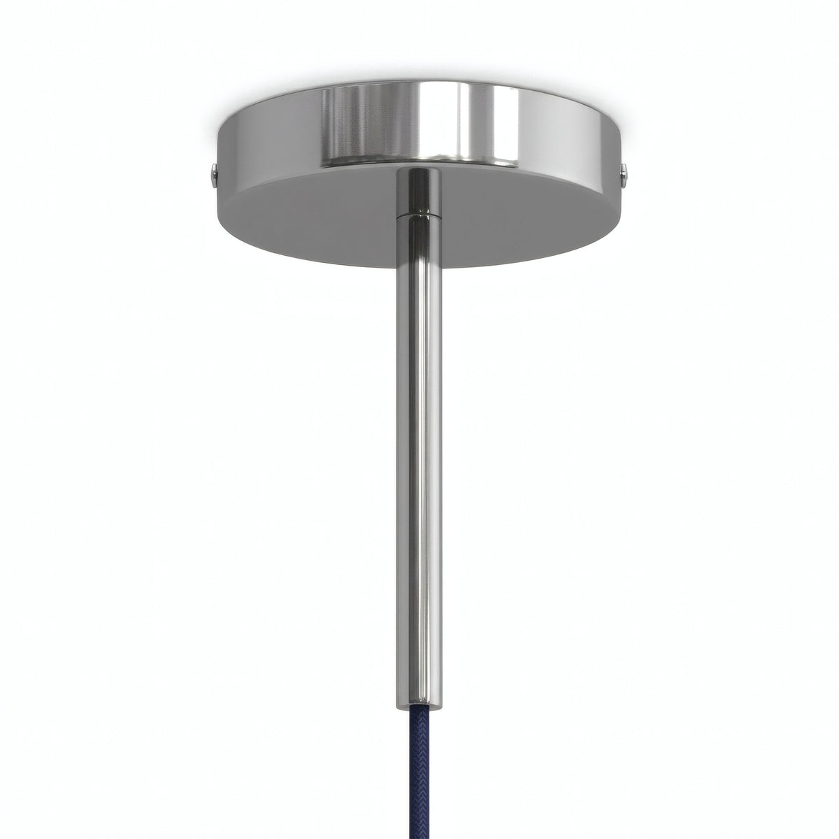Rosace cylindrique en métal avec serre-câble de 15 cm — Chromé