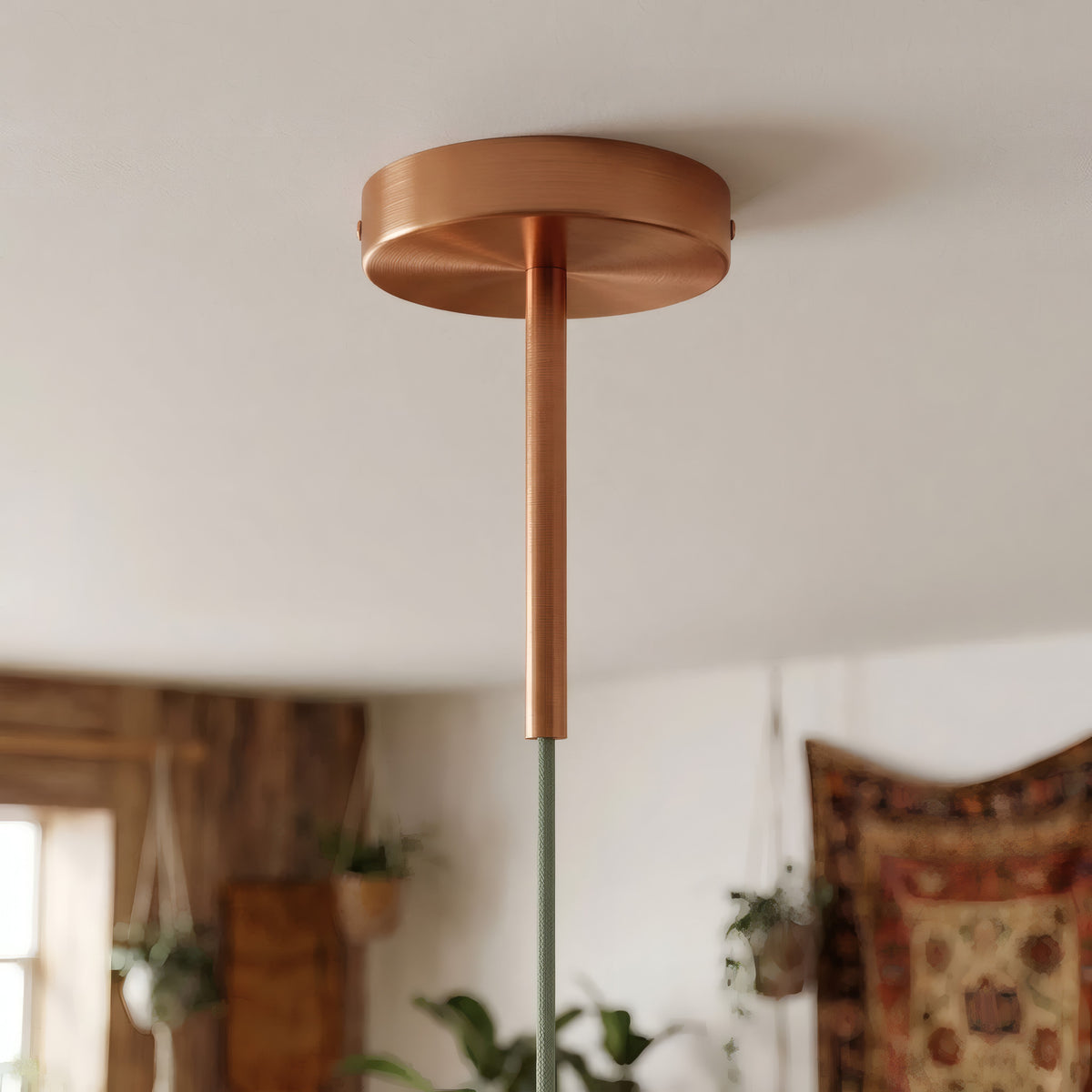 Rosace cylindrique en métal avec serre-câble de 15 cm — Cuivre satiné