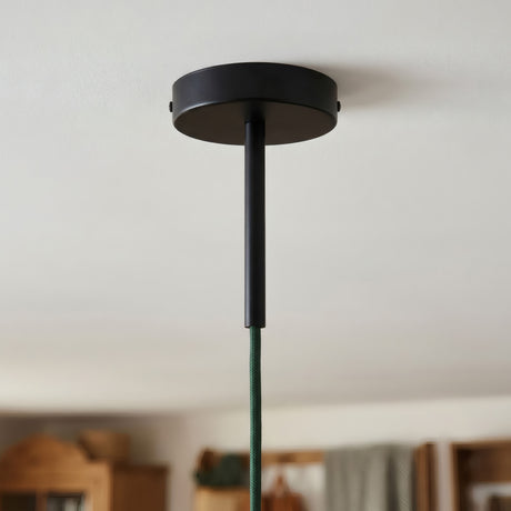 Rosace cylindrique en métal avec serre-câble de 15 cm — Noir
