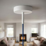 Rosace cylindrique en métal avec serre-câble de 7 cm — Blanc mat