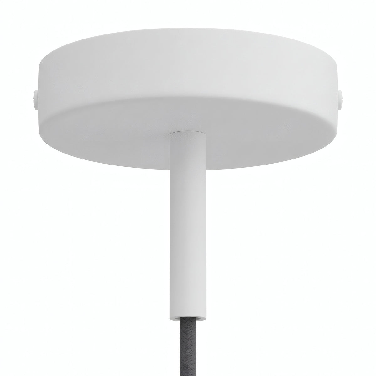 Rosace cylindrique en métal avec serre-câble de 7 cm — Blanc mat