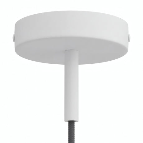 Rosace cylindrique en métal avec serre-câble de 7 cm — Blanc mat