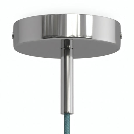 Rosace cylindrique en métal avec serre-câble de 7 cm — Chromé