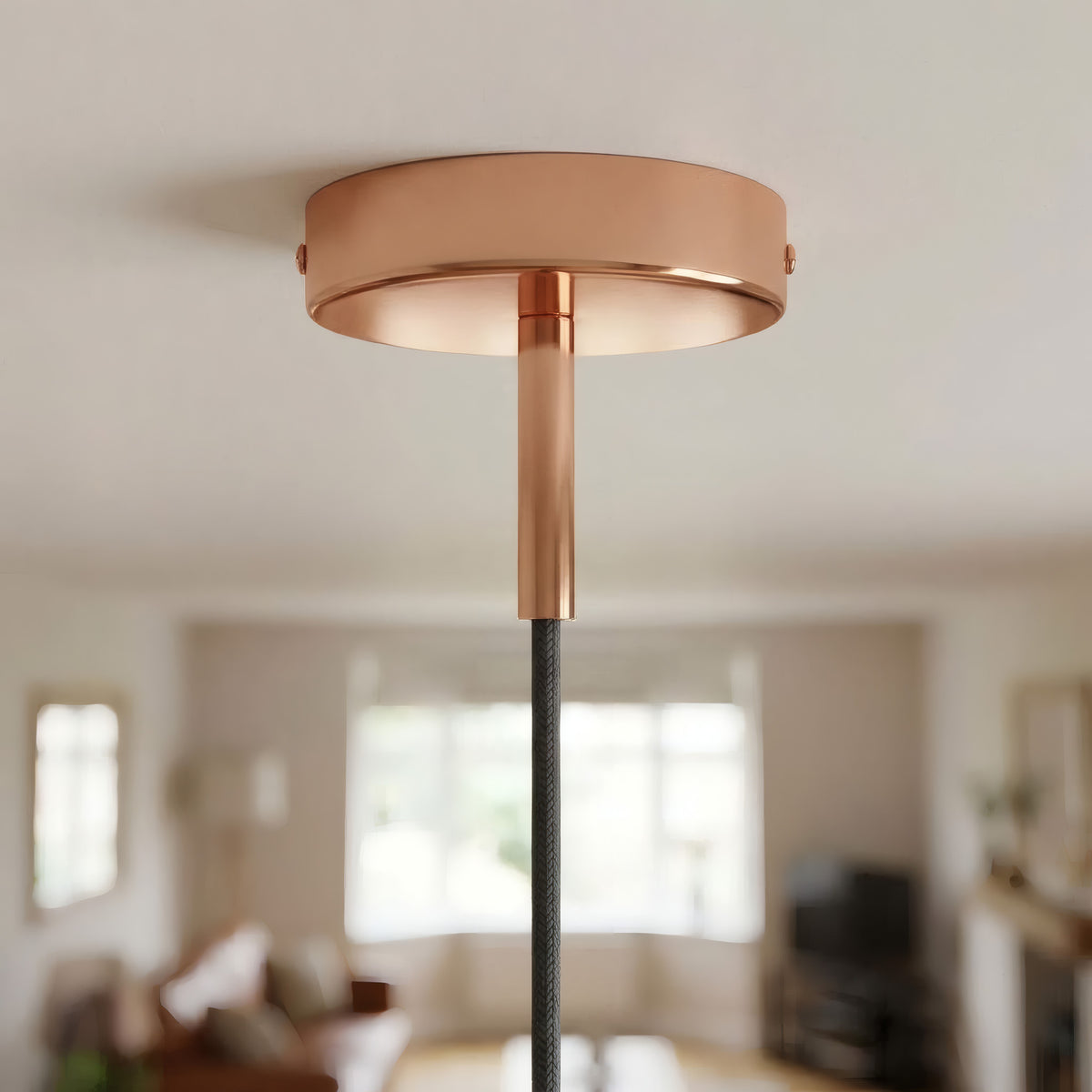 Rosace cylindrique en métal avec serre-câble de 7 cm — Cuivre