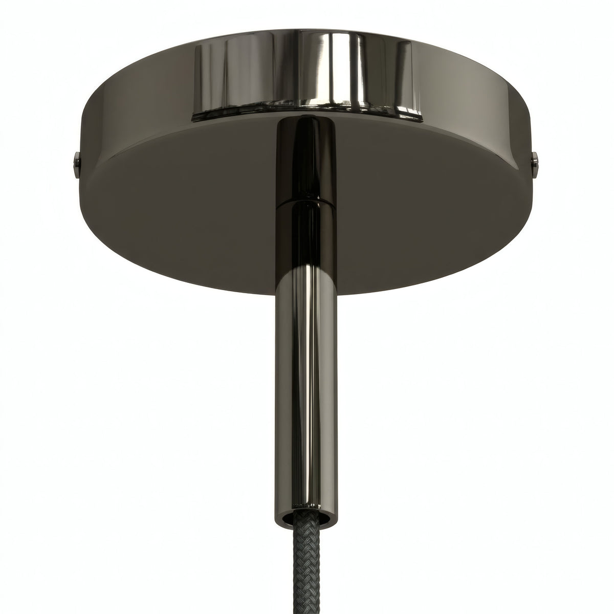 Rosace cylindrique en métal avec serre-câble de 7 cm — Perle noire
