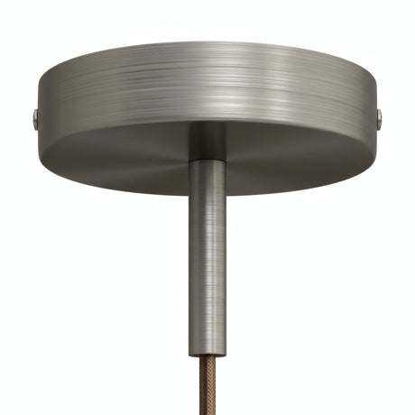 Rosace cylindrique en métal avec serre-câble de 7 cm — Titane satiné