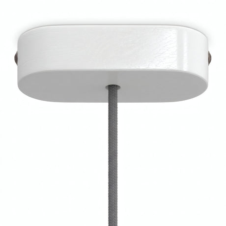 Rosace ovale en bois, 120 × 51 mm — Blanc