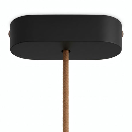 Rosace ovale en bois, 120 × 51 mm — Noir
