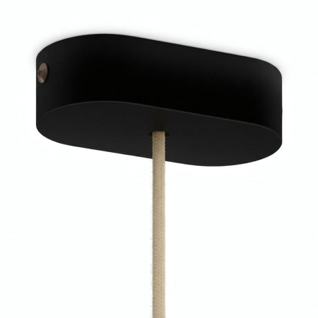 Rosace ovale en bois, 120 × 51 mm — Noir
