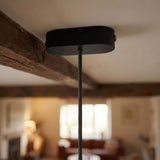 Rosace ovale en bois, 120 × 51 mm — Noir
