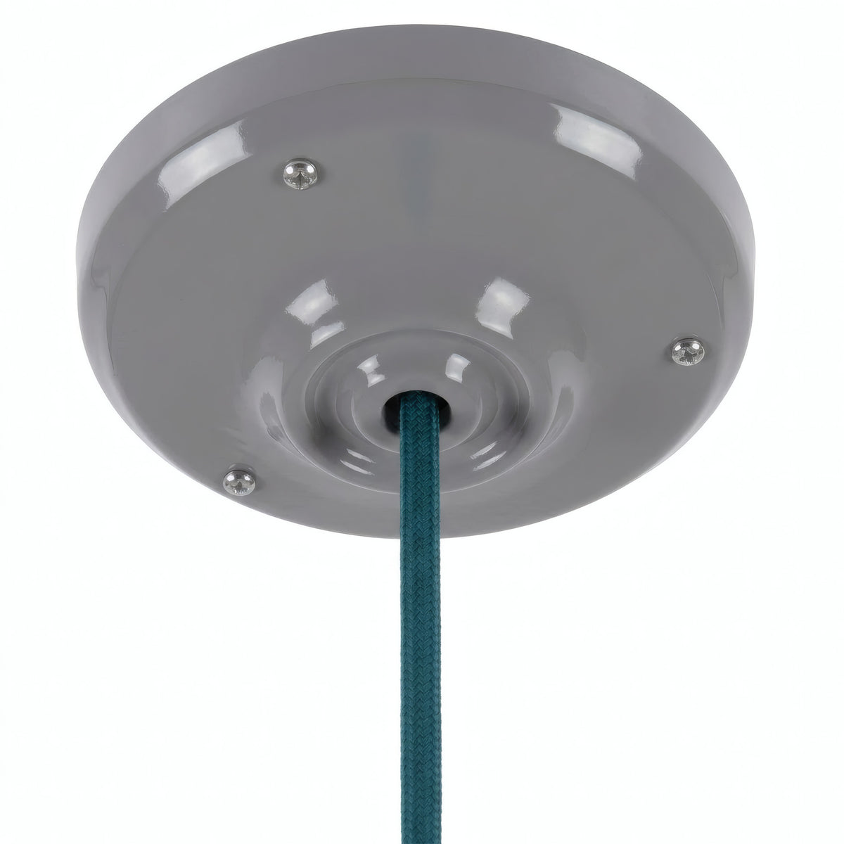 Rosace en porcelaine avec kit de fixation, Ø 105 mm — Gris