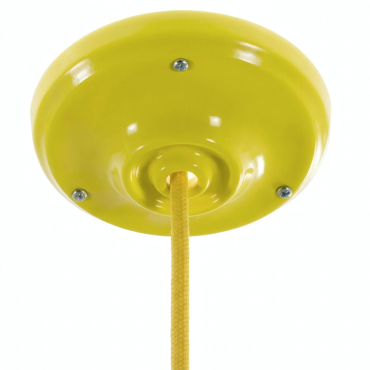 Rosace en porcelaine avec kit de fixation, Ø 105 mm — Jaune