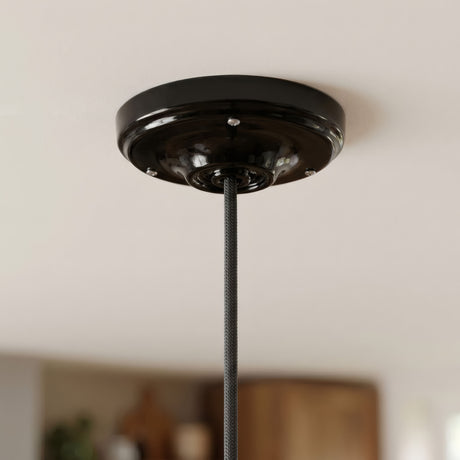 Rosace en porcelaine avec kit de fixation, Ø 105 mm — Noir