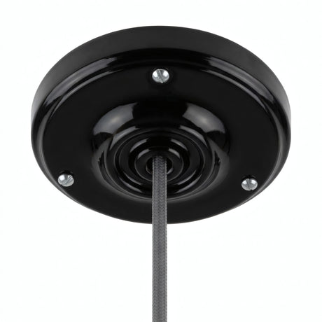 Rosace en porcelaine avec kit de fixation, Ø 105 mm — Noir