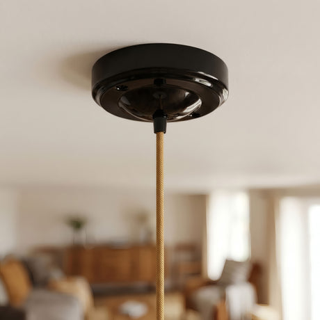 Rosace minimaliste en porcelaine, Ø 100 mm — Noir