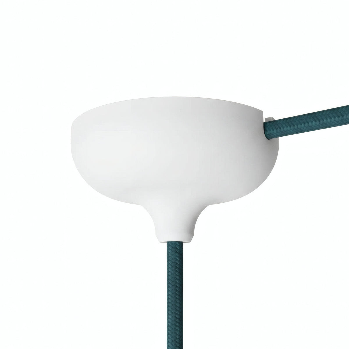 Rosace en silicone Ø 88 mm, trou central et sortie latérale — Blanc