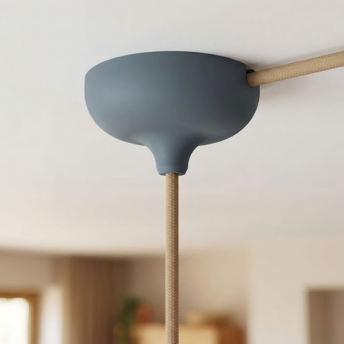 Rosace en silicone Ø 88 mm, trou central et sortie latérale — Gris