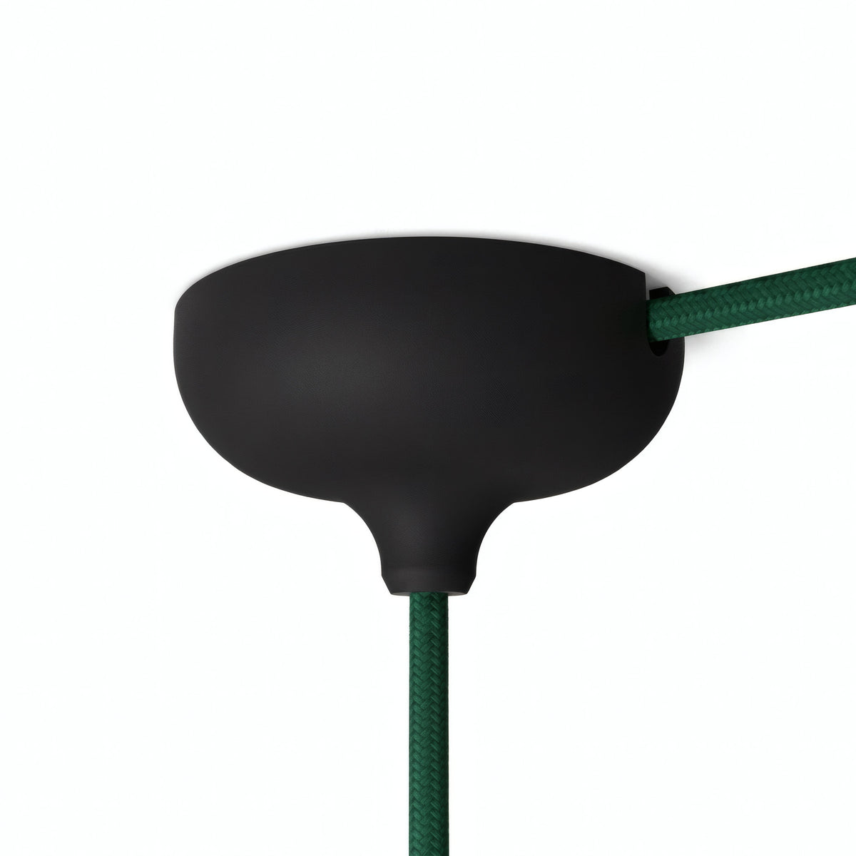 Rosace en silicone Ø 88 mm, trou central et sortie latérale — Noir