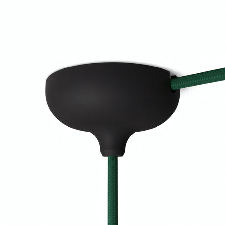 Rosace en silicone Ø 88 mm, trou central et sortie latérale — Noir