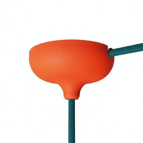 Rosace en silicone Ø 88 mm, trou central et sortie latérale — Orange