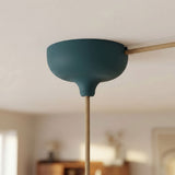 Rosace en silicone Ø 88 mm, trou central et sortie latérale — Bleu pétrole