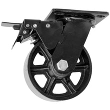 Roulette pour meuble vintage DIY en métal peinte en noir équipée d'un frein