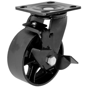 Roulette de meuble en métal noir vintage de style industriel