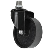 Roulette industrielle noire pivotante à roue en fonte de 100 mm, filetage mâle, raccord en fonte galvanisée
