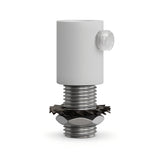Serre-câble cylindrique en métal M10x1, écrou et rondelle — Blanc