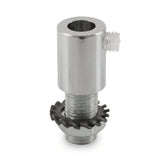 Serre-câble cylindrique en métal M10x1, écrou et rondelle — Chromé