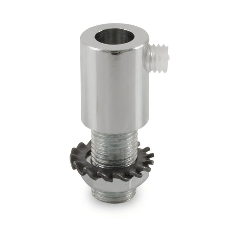 Serre-câble cylindrique en métal M10x1, écrou et rondelle — Chromé