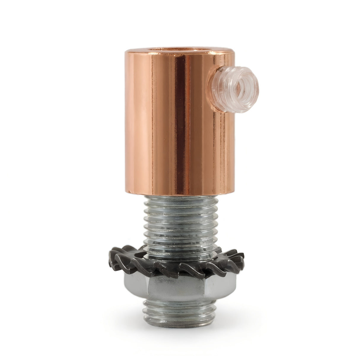 Serre-câble cylindrique en métal M10x1, écrou et rondelle — Cuivre